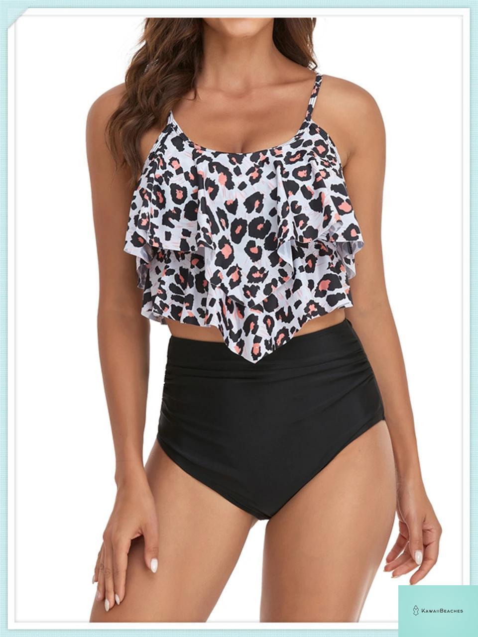 Ruffle Floral High Waist Bikini