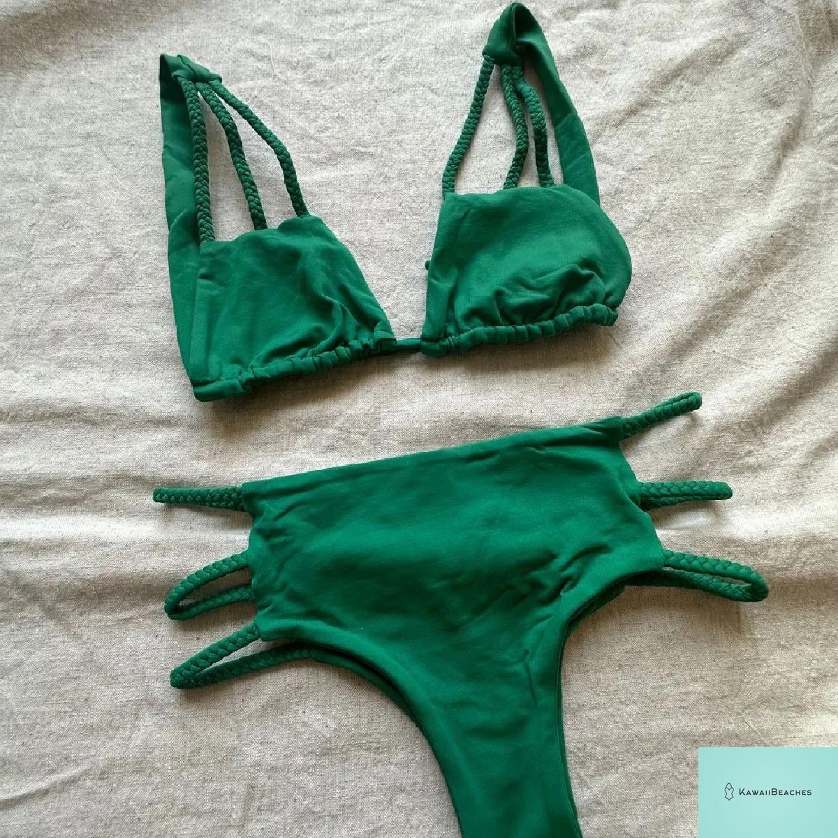 High Waist Golden Print Brazilian Bikini Set