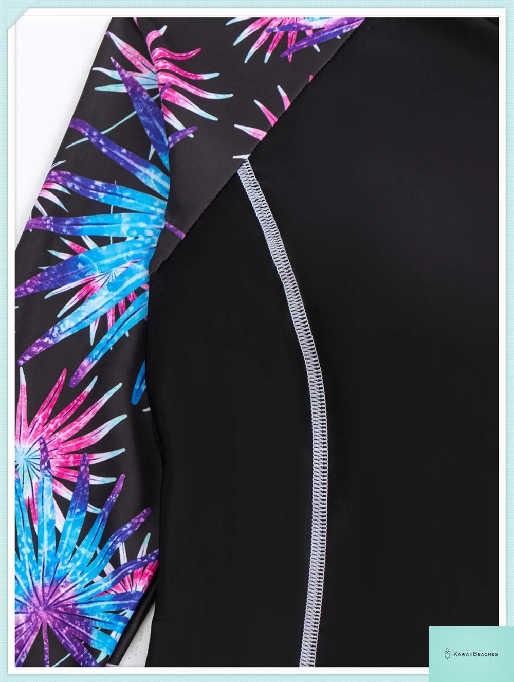 Tropical Long Sleeve Rashguard Swimsuit