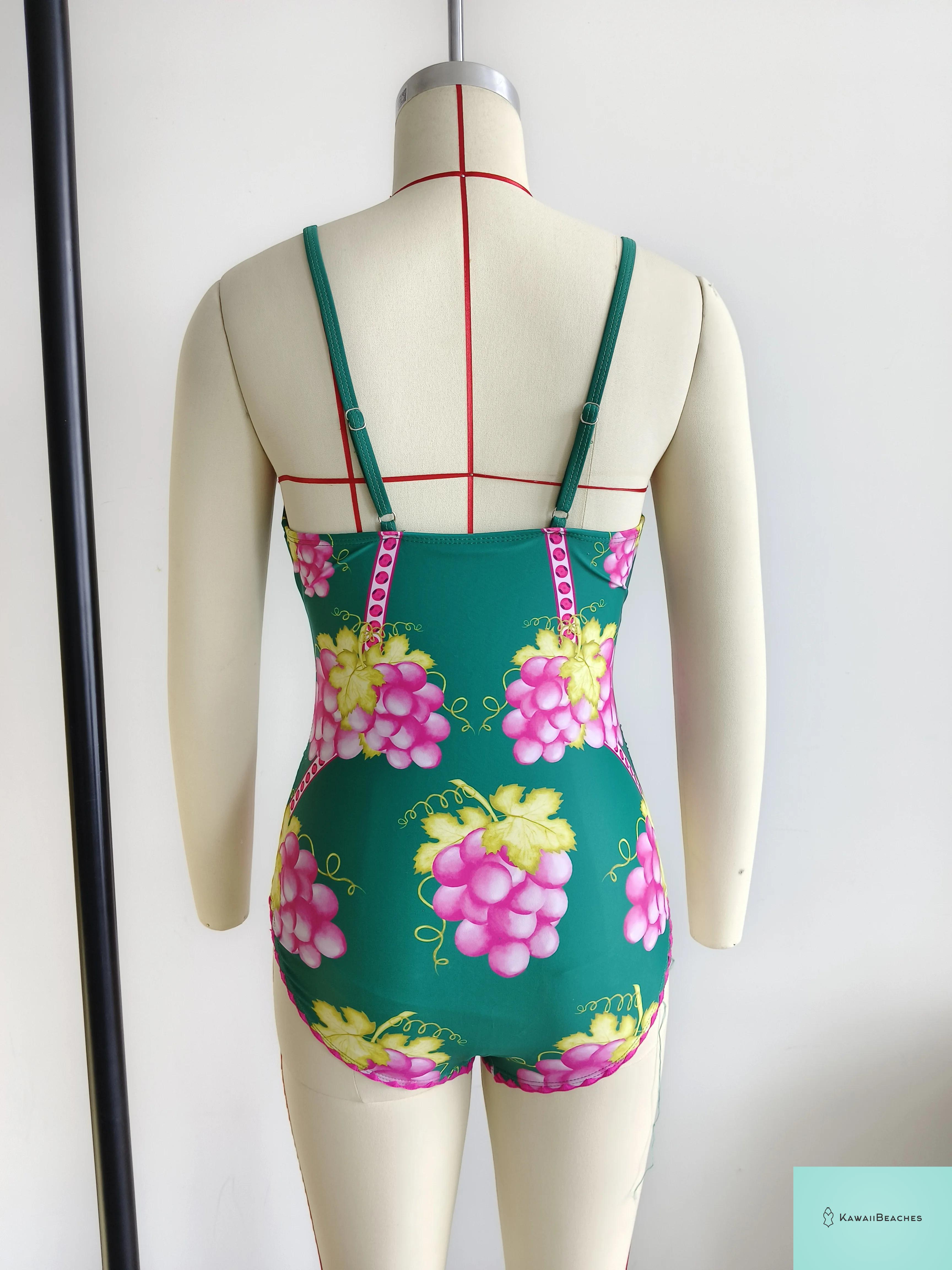 Womens Ruffle Deep V Swimsuit