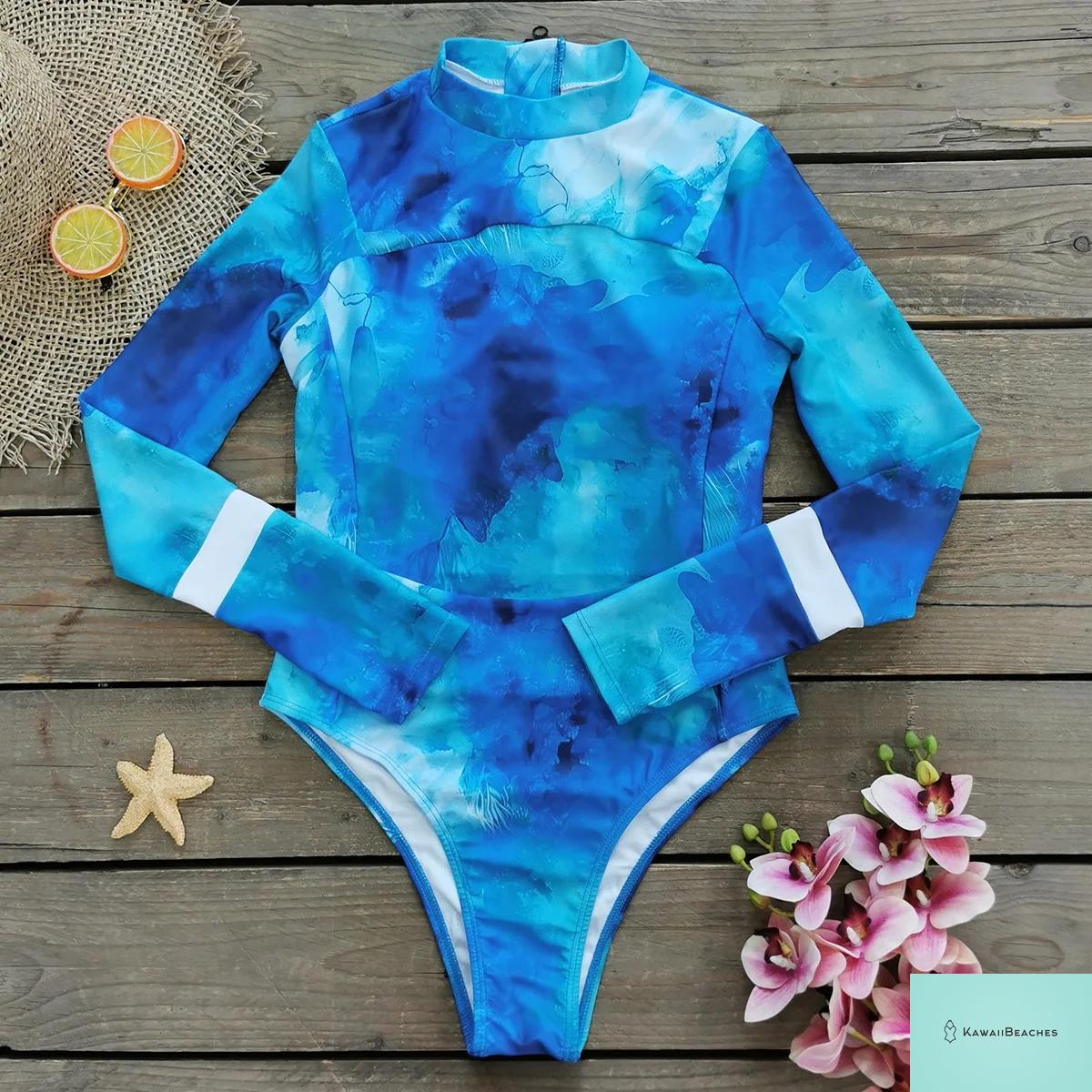 KawaiiBeaches Skeleton Long Sleeve Swimsuit