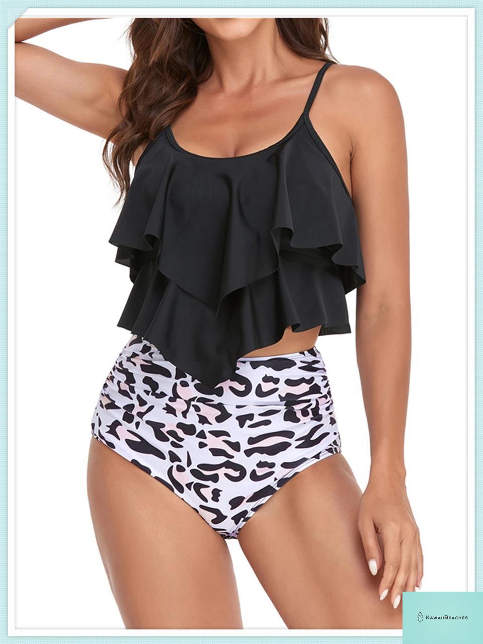 Ruffle Floral High Waist Bikini