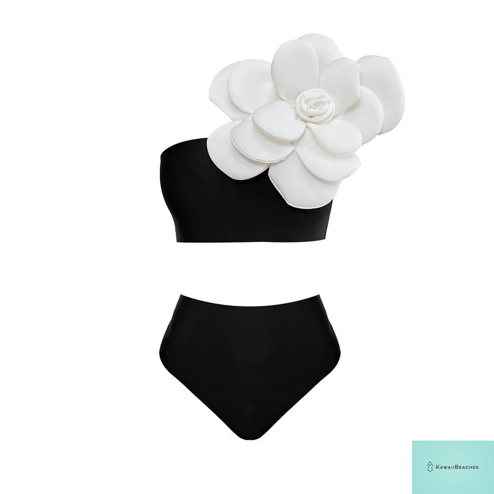 High Waist Ruffled Print Bikini Set