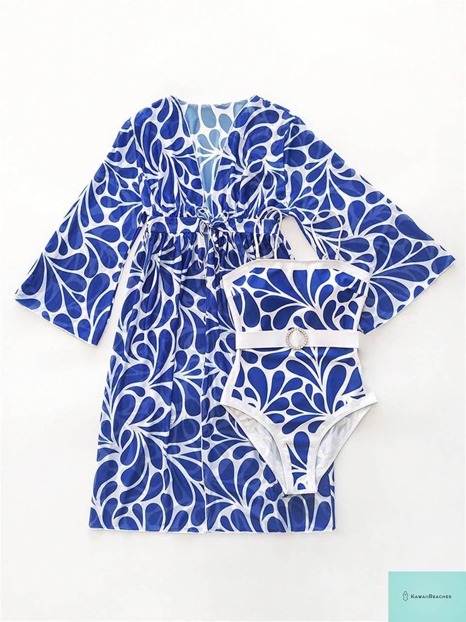 Sexy Monokini Swimsuit with Kimono Cover