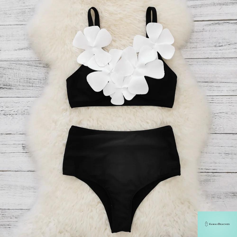 High Waist Ruffled Print Bikini Set