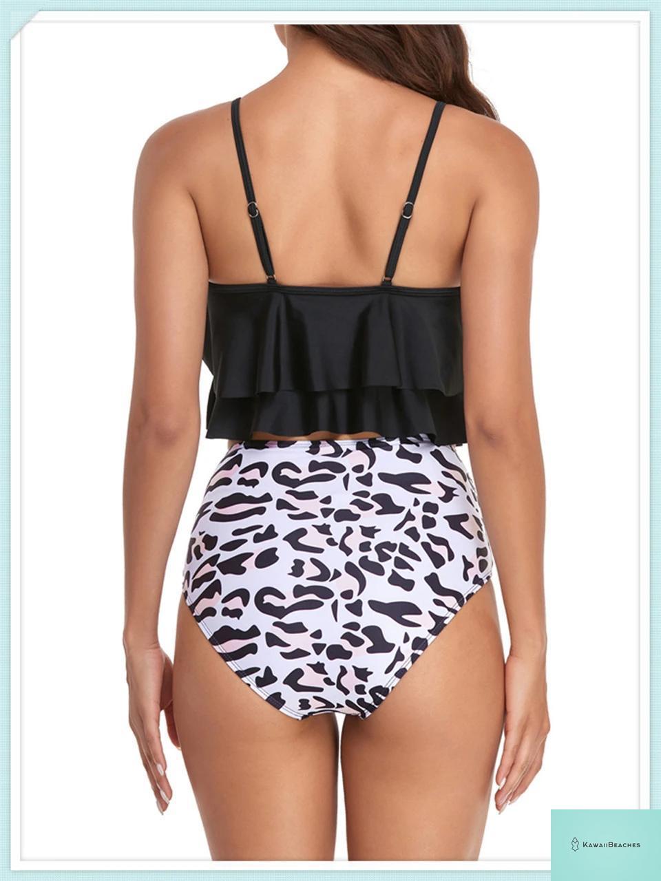 Ruffle Floral High Waist Bikini