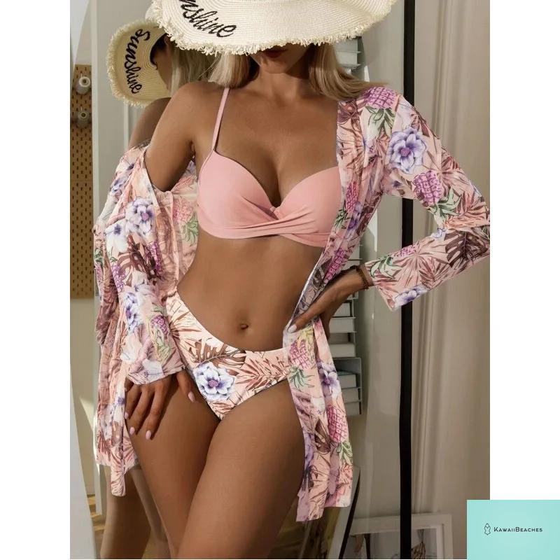 Womens 3 Piece Long Sleeve Swimsuit