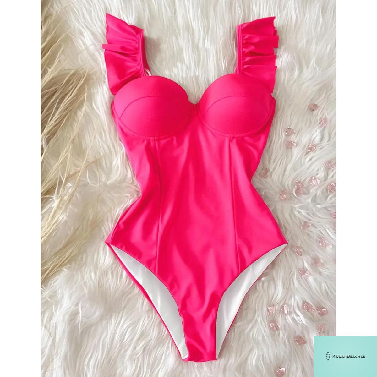 Kawaii Retro Push Up One Piece Swimsuit