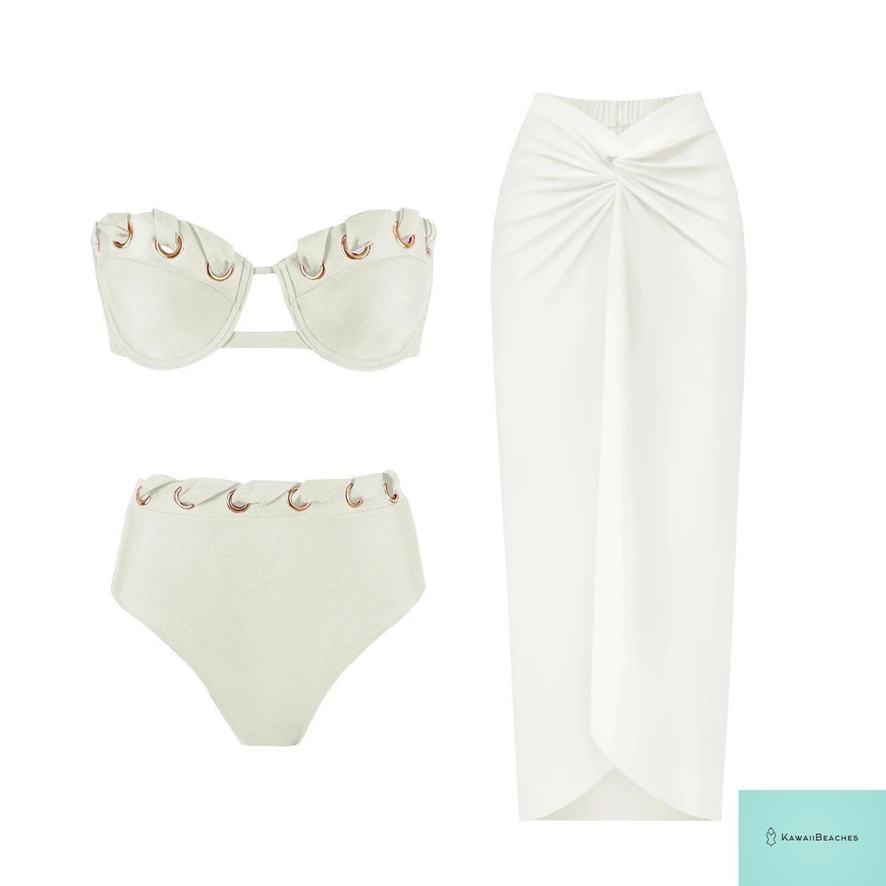 Golden High Waist Push Up Bikini