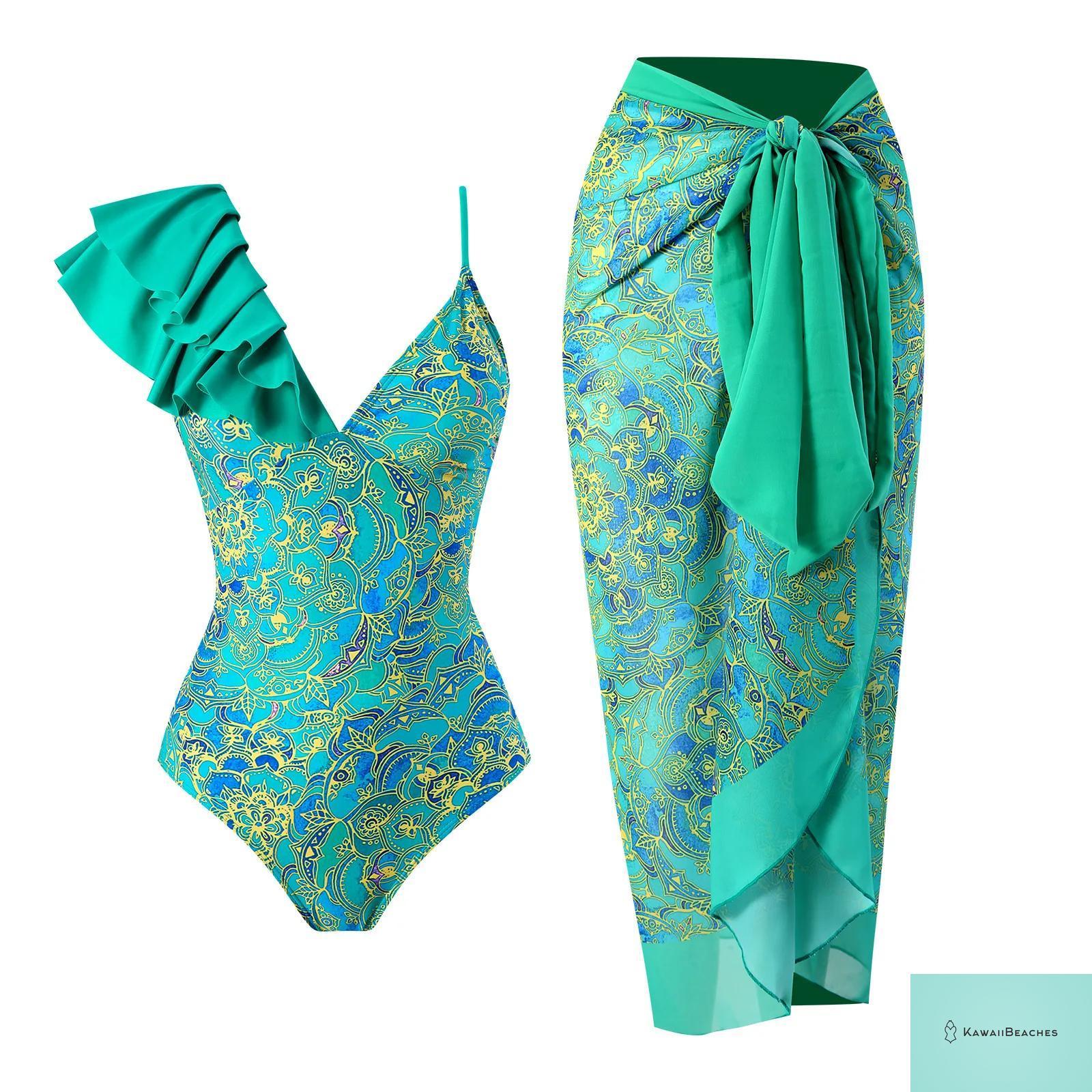 Floral Ruffle Push Up Bikini Set