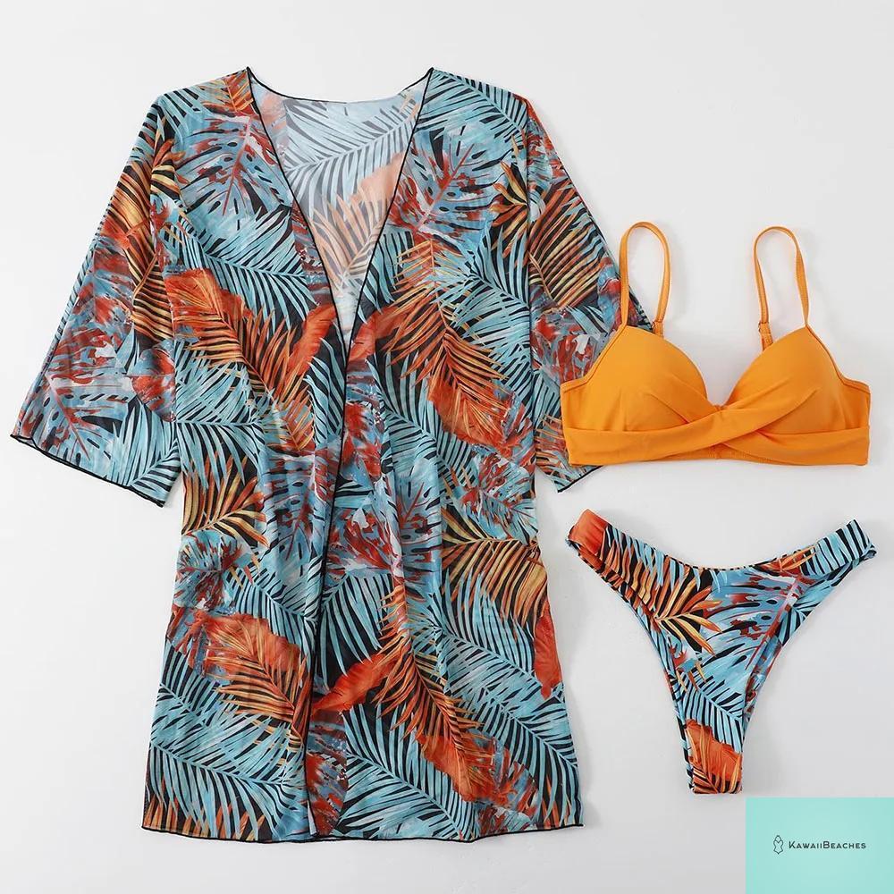 Womens 3 Piece Long Sleeve Swimsuit