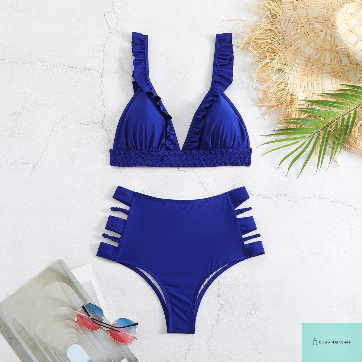 Floral Printed High Waist Bandage Bikini Set