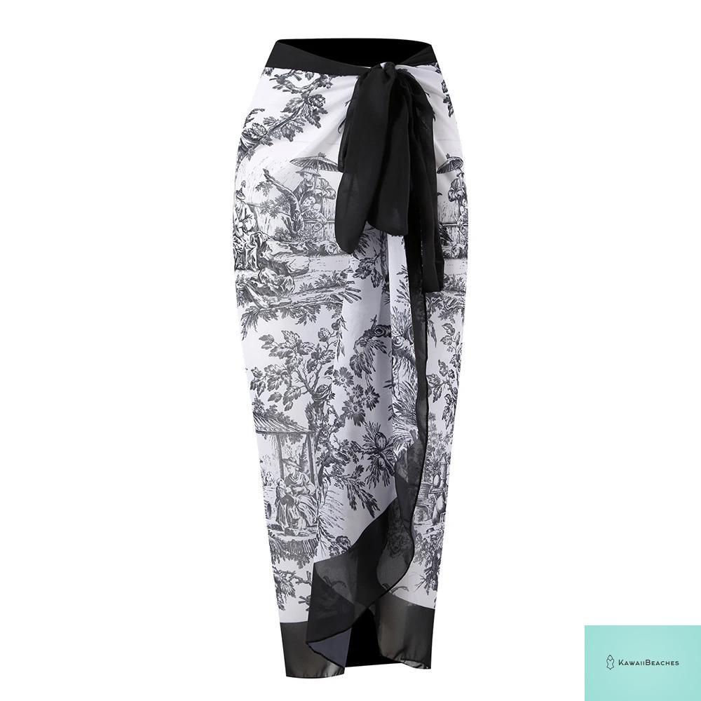 Kawaii Retro Print Beach Dress Cover-Up