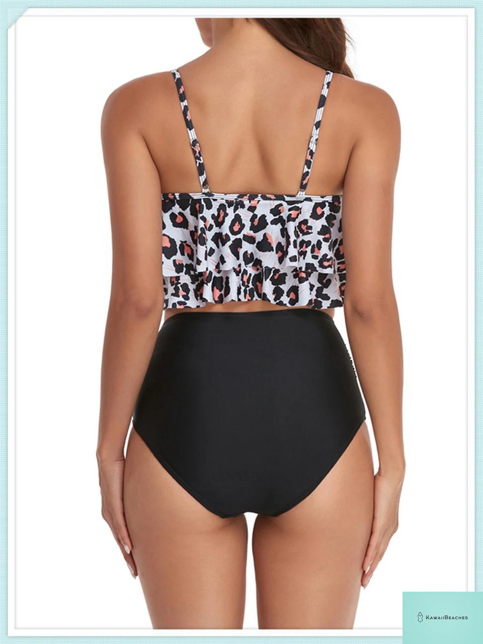 Ruffle Floral High Waist Bikini