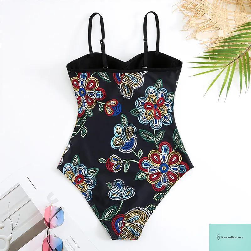 Floral Ruffle Push Up Bikini Set