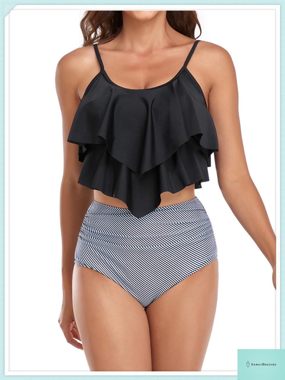 Ruffle Floral High Waist Bikini