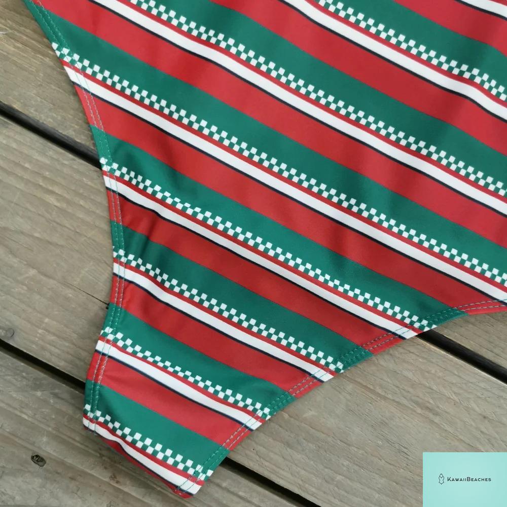 Striped Tropical Monokini Swimsuit for Women