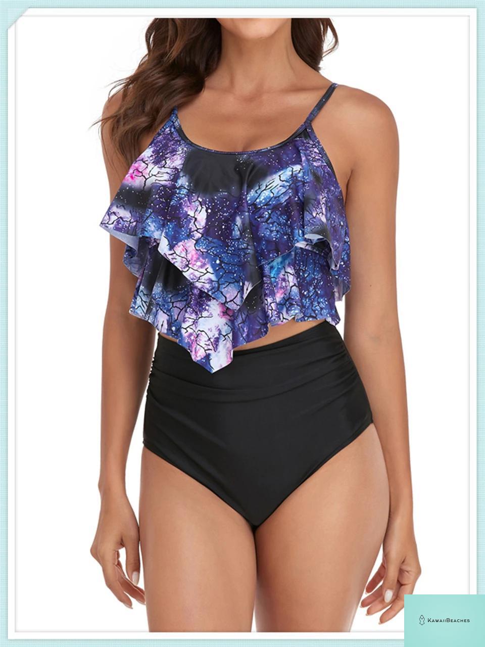 Ruffle Floral High Waist Bikini