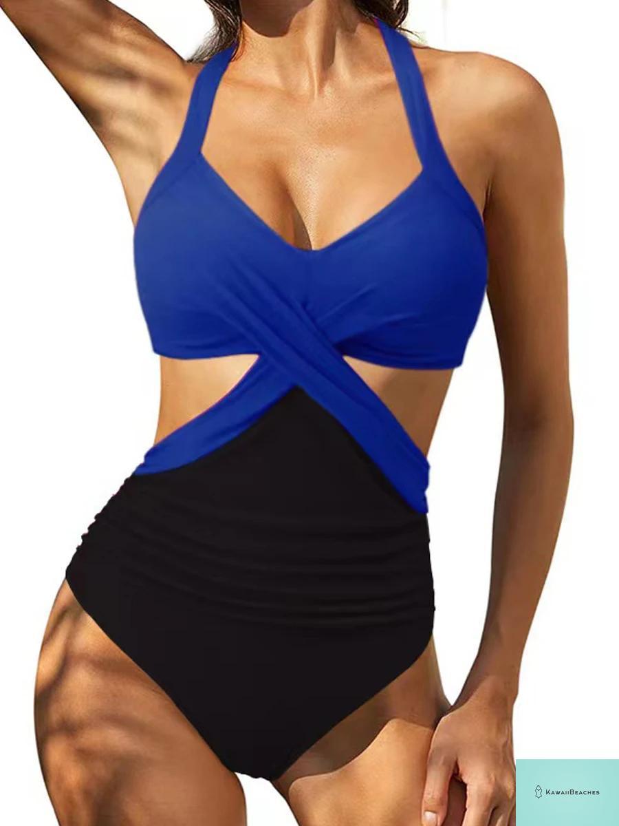 Kawaii Printed Halter One Piece Swimsuit