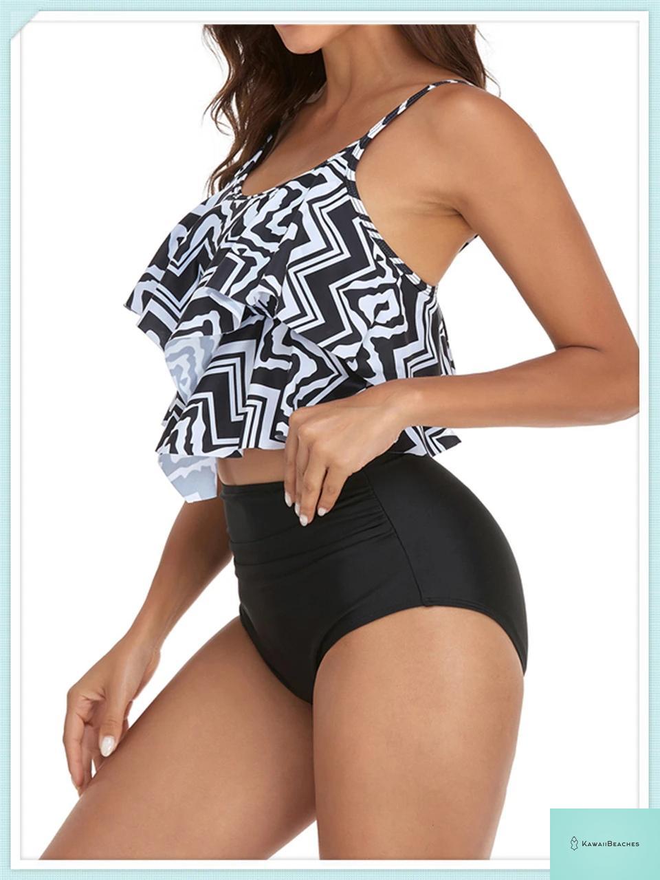 Ruffle Floral High Waist Bikini