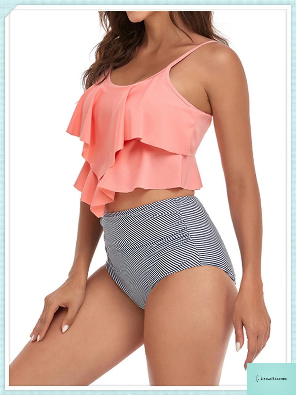 Ruffle Floral High Waist Bikini