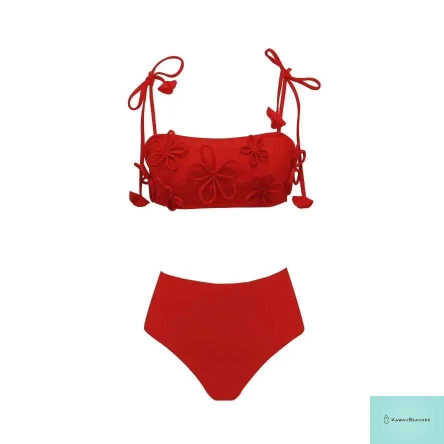 Kawaii Stripes Lace-Up Brazilian Bikini Set