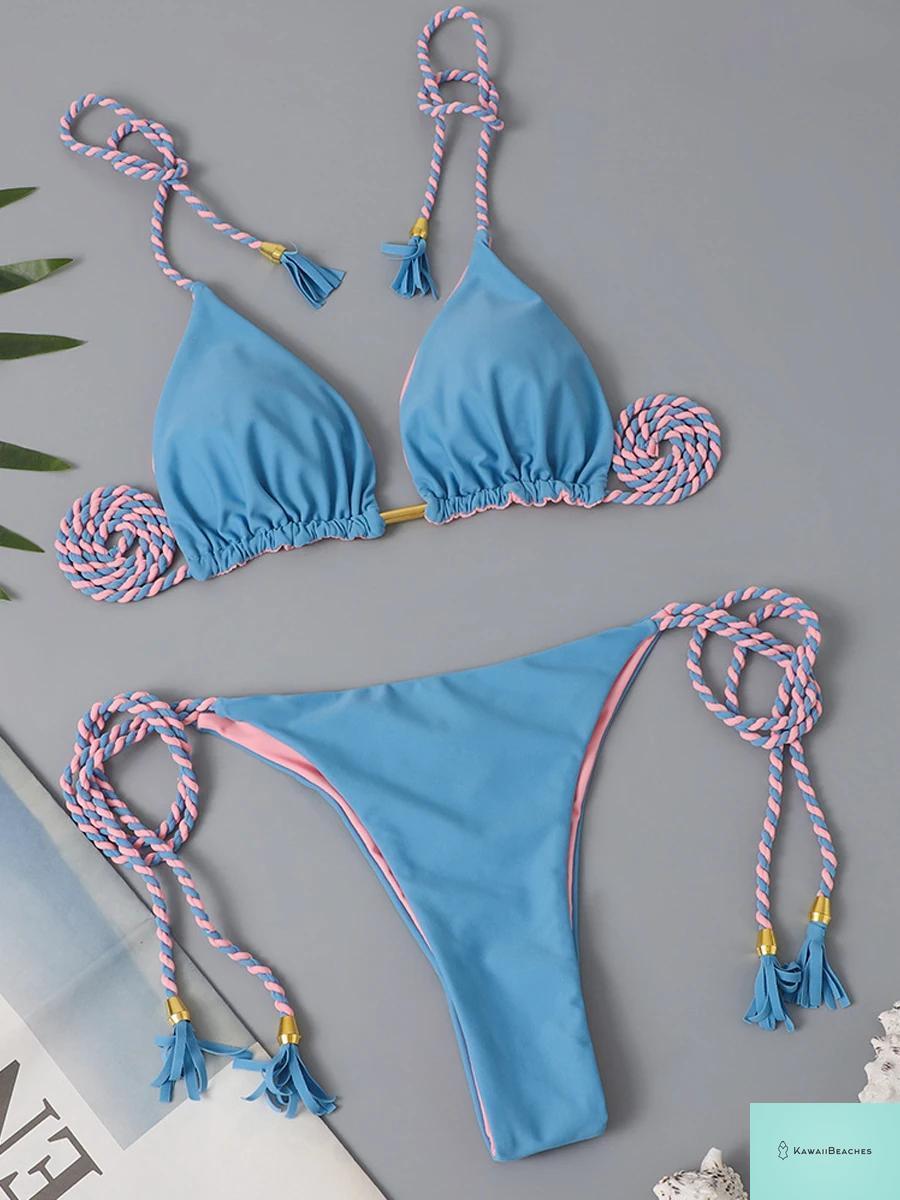 Kawaii Triangle String Bikini Swimsuit