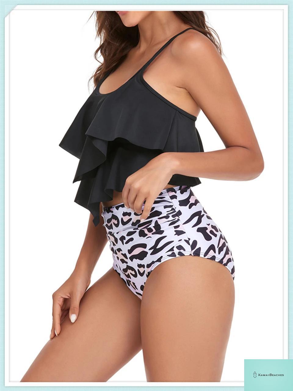 Ruffle Floral High Waist Bikini