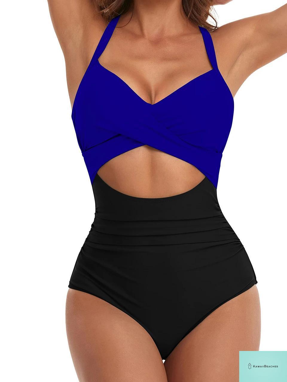 Lace-Up Hollow Out One Piece Swimsuit
