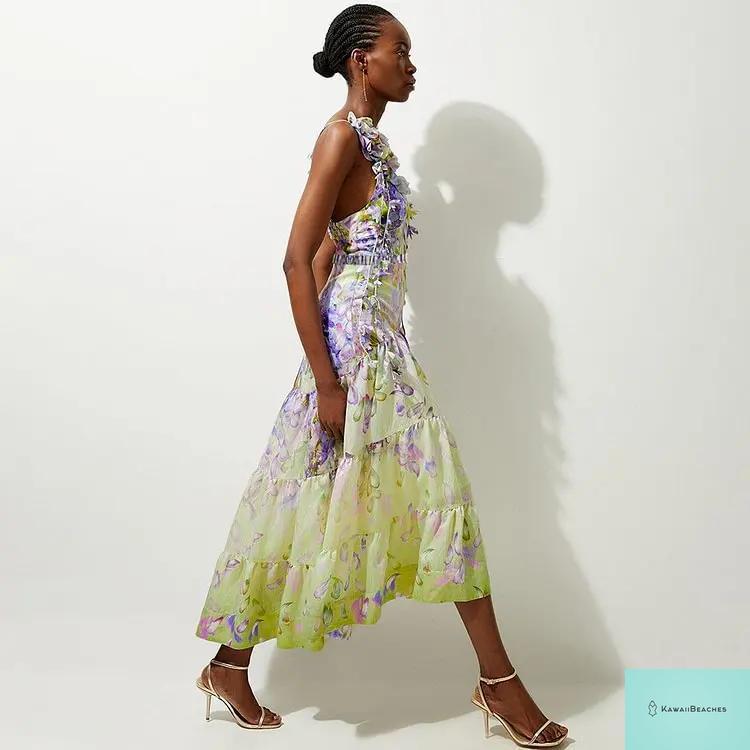 Floral Ruffle Push-Up One-Piece Swimsuit