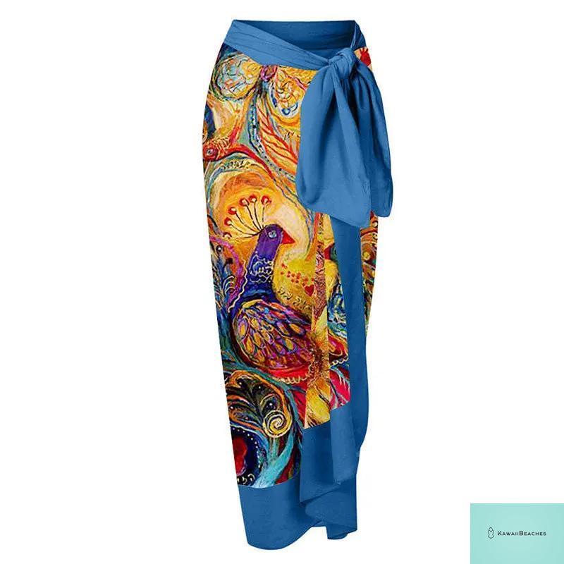 Kawaii Retro Print Beach Dress Cover-Up