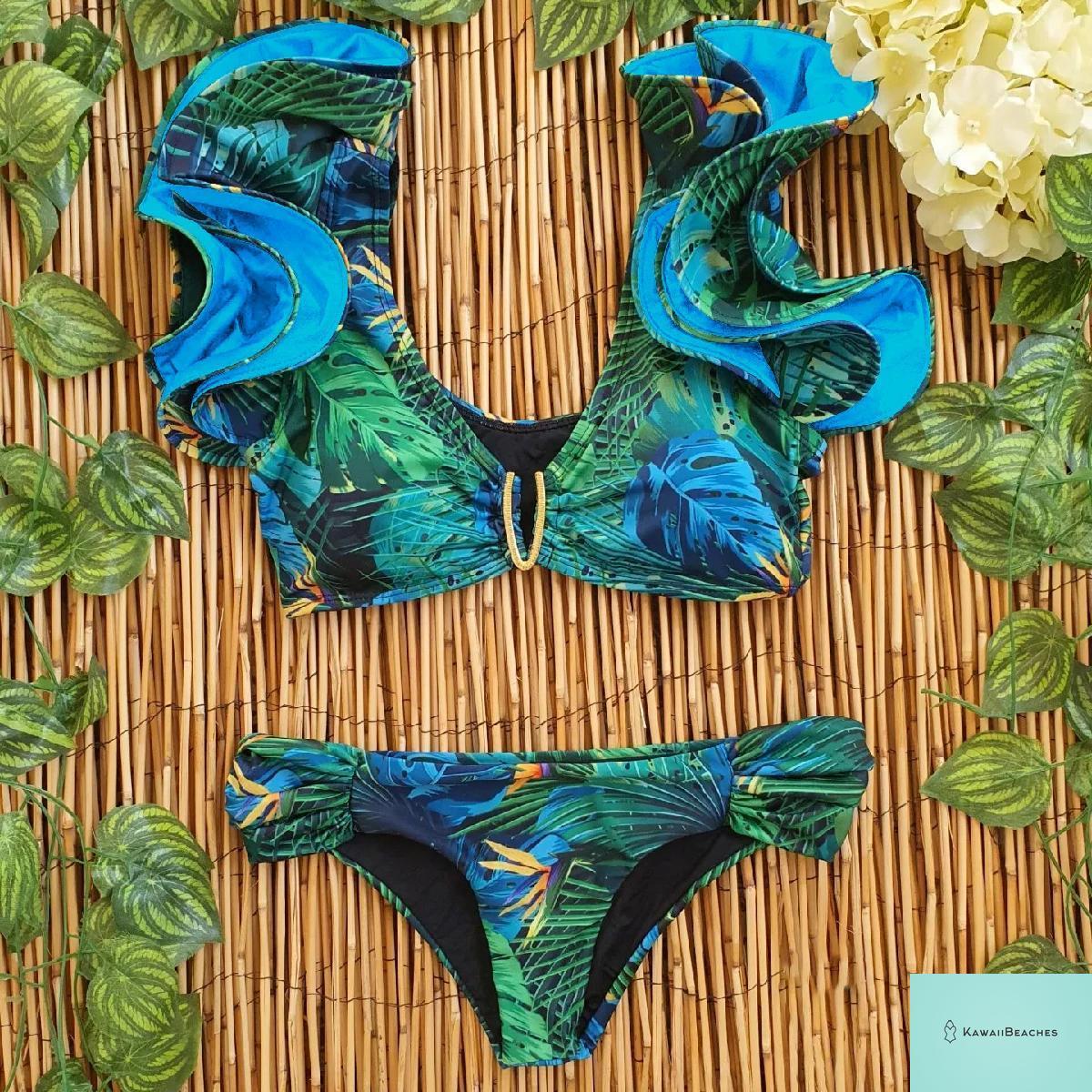 Floral Printed High Waist Bandage Bikini Set