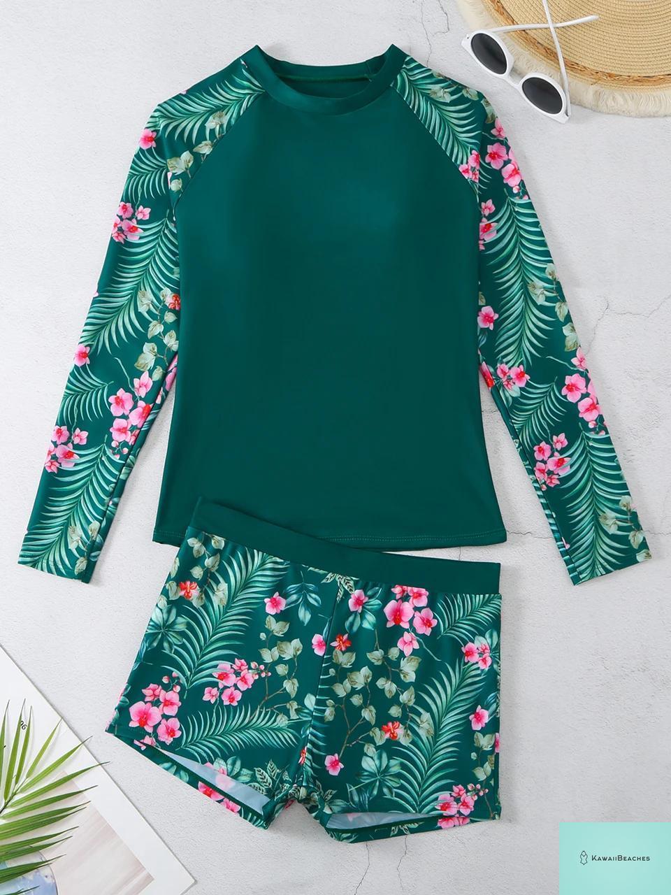 Kawaii Beaches Long Sleeve Swimwear Set