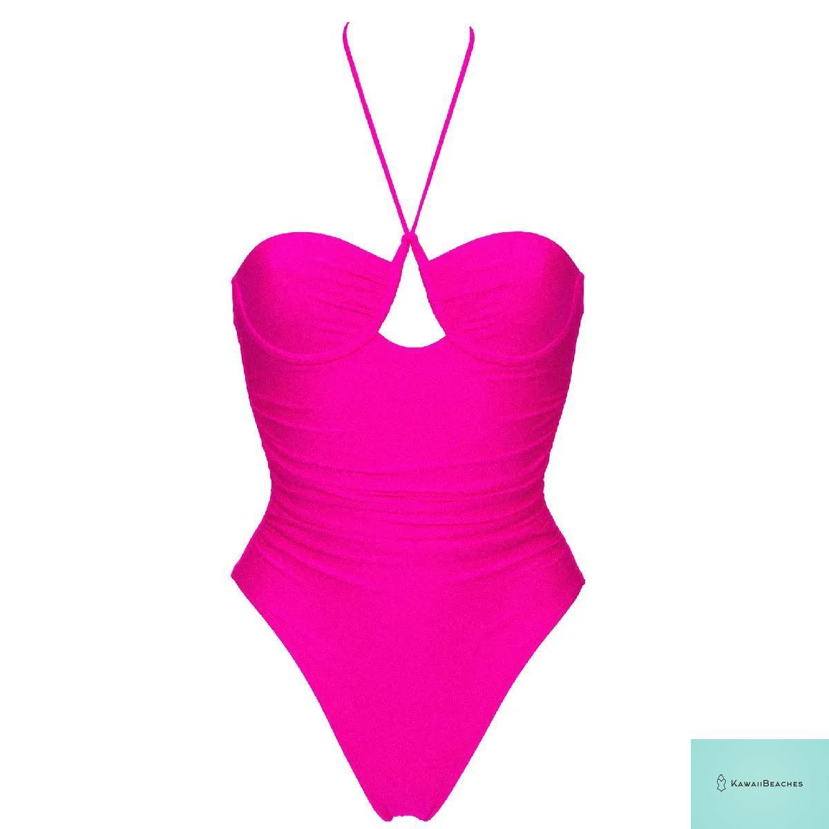 Retro Chic Solid One Piece Swimsuit