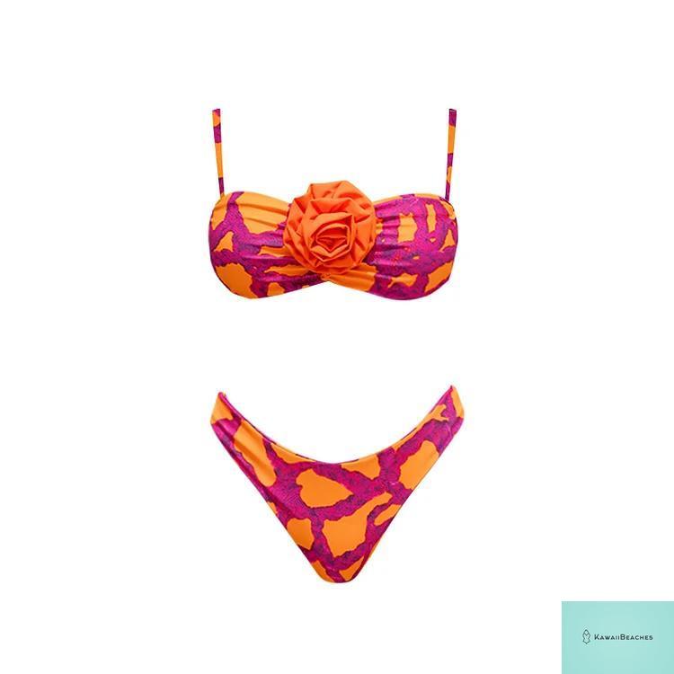 Floral Ruffle Push-Up One-Piece Swimsuit