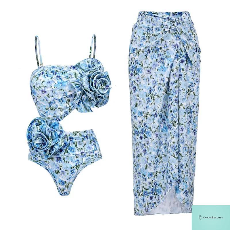 Floral Ruffle Push-Up One-Piece Swimsuit