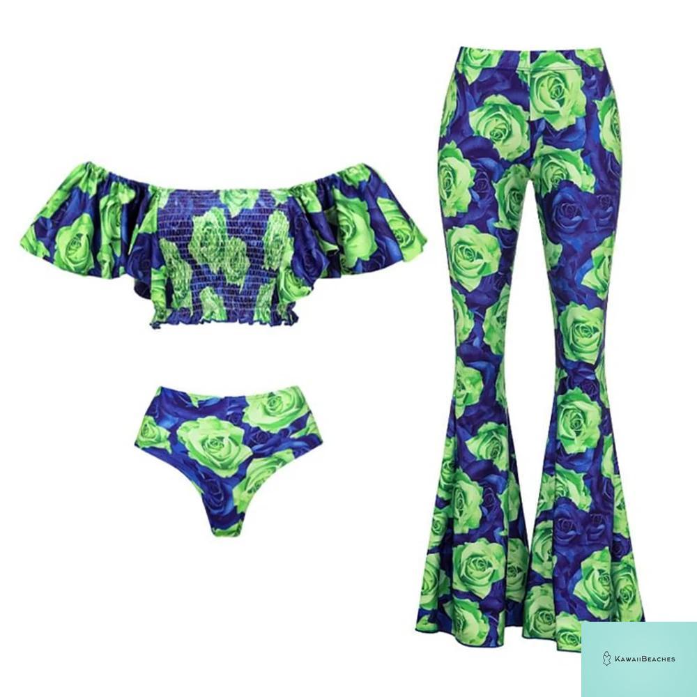 Floral Ruffle Push-Up One-Piece Swimsuit