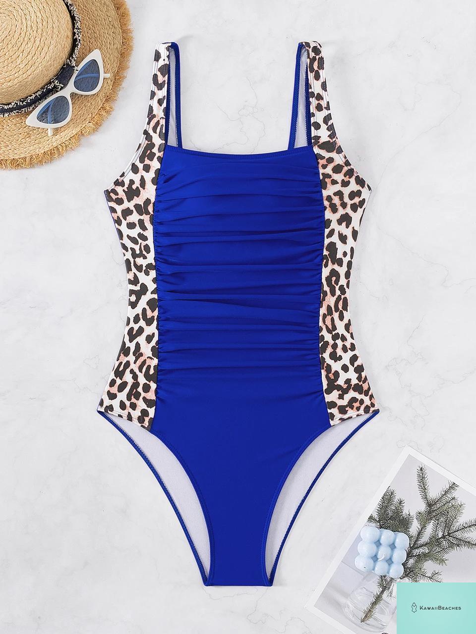 Leopard Print Backless One Piece Swimsuit