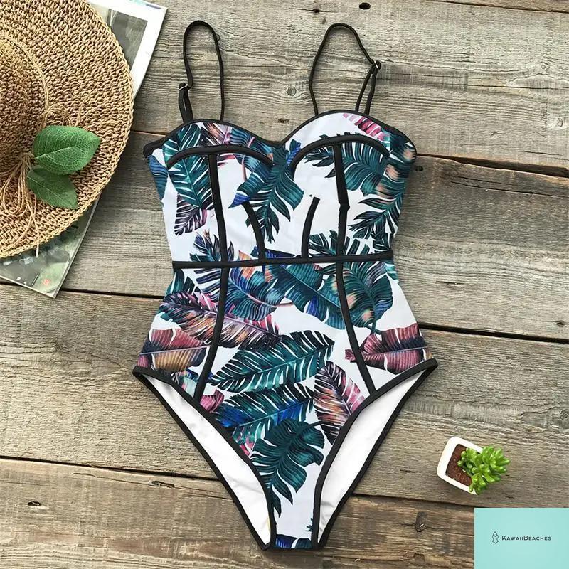 Kawaii Retro Push Up One Piece Swimsuit