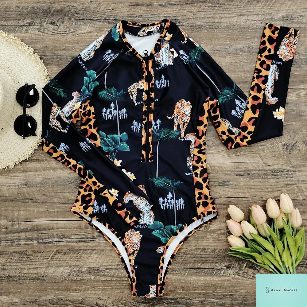 KawaiiBeaches Skeleton Long Sleeve Swimsuit