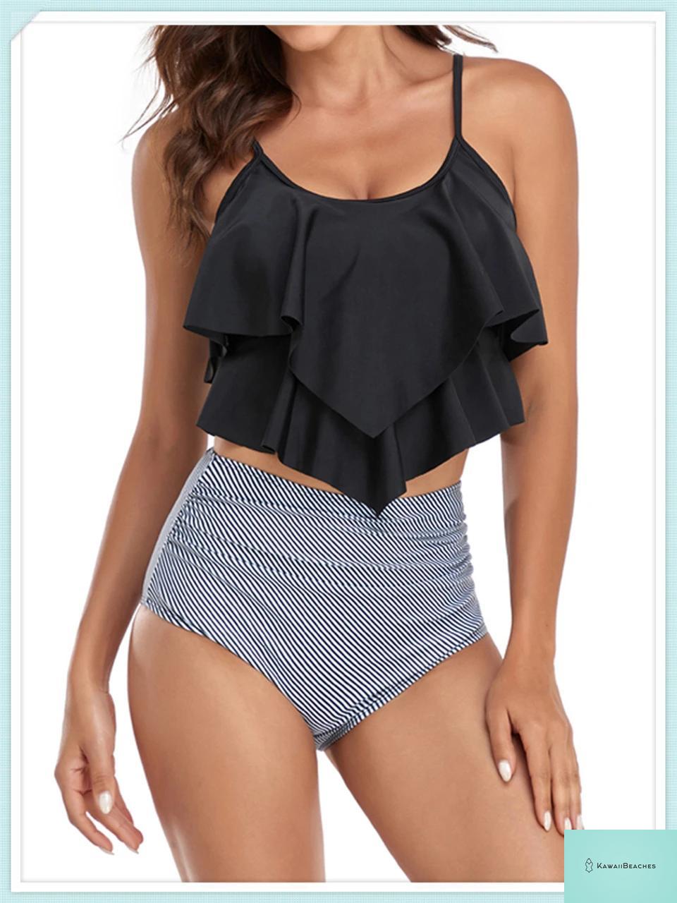 Ruffle Floral High Waist Bikini