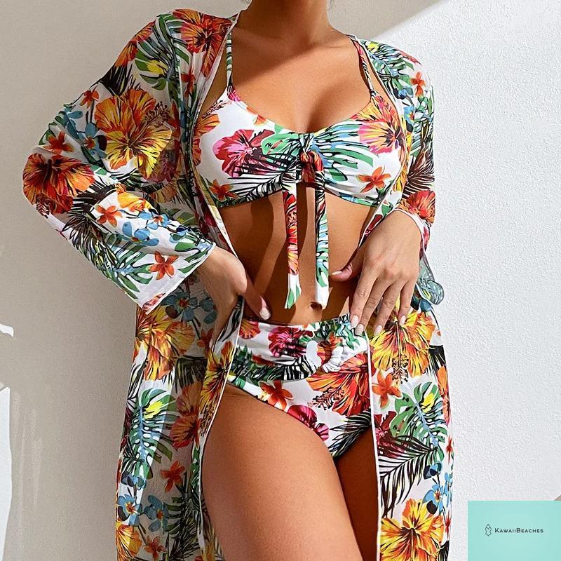 Womens 3 Piece Long Sleeve Swimsuit