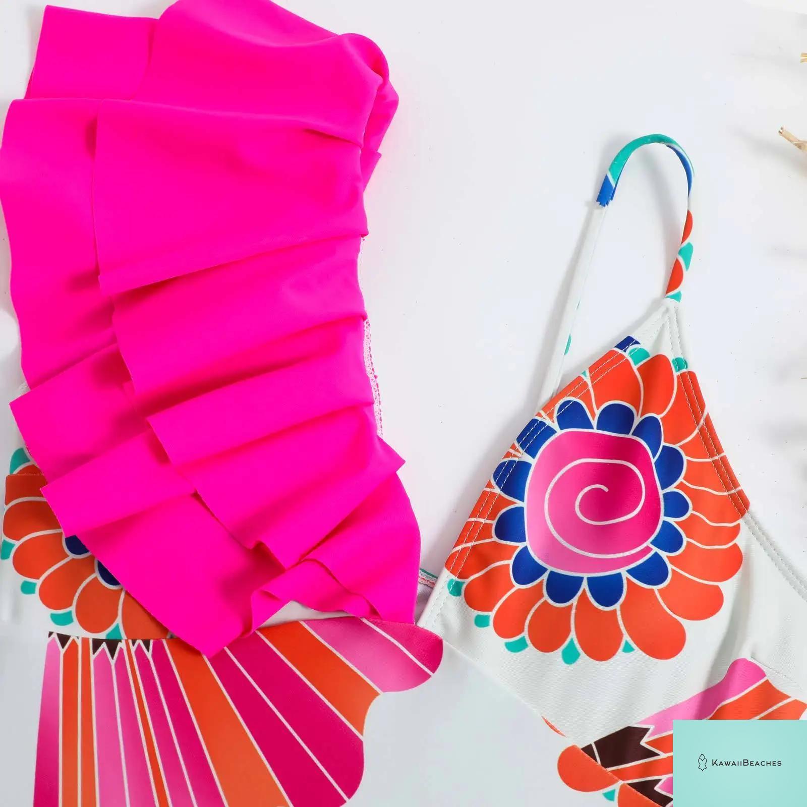 Floral Ruffle Push Up Bikini Set