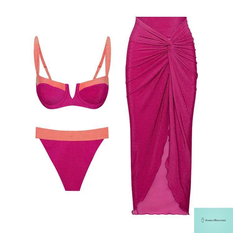 Floral Ruffle Push Up Bikini Set