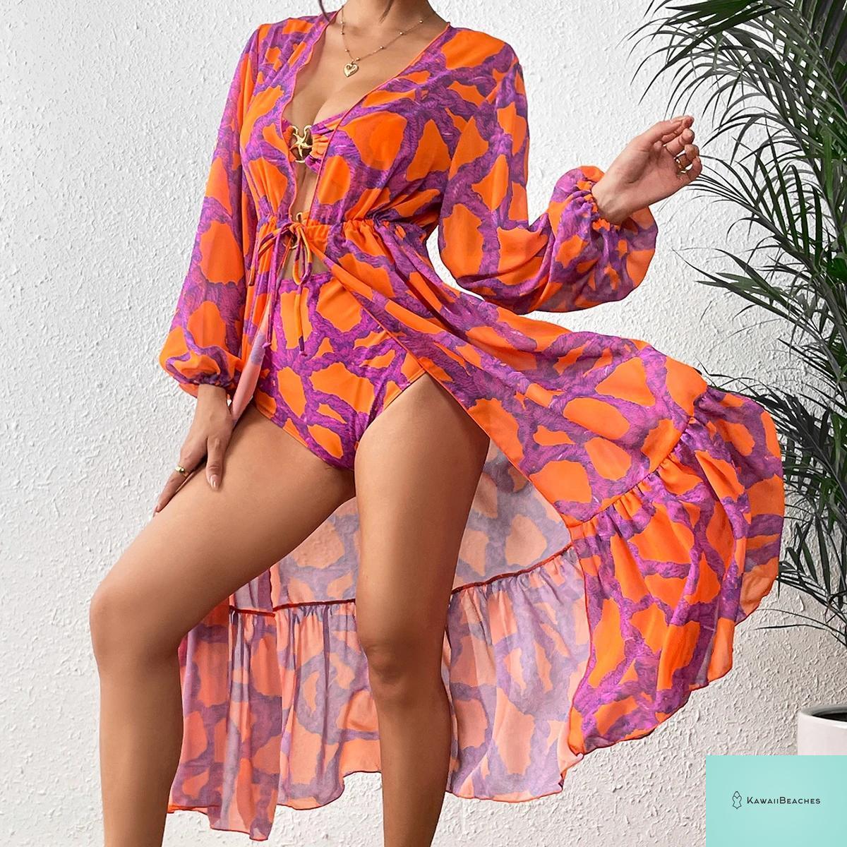 Kawaii Vintage Floral One Piece Swimsuit