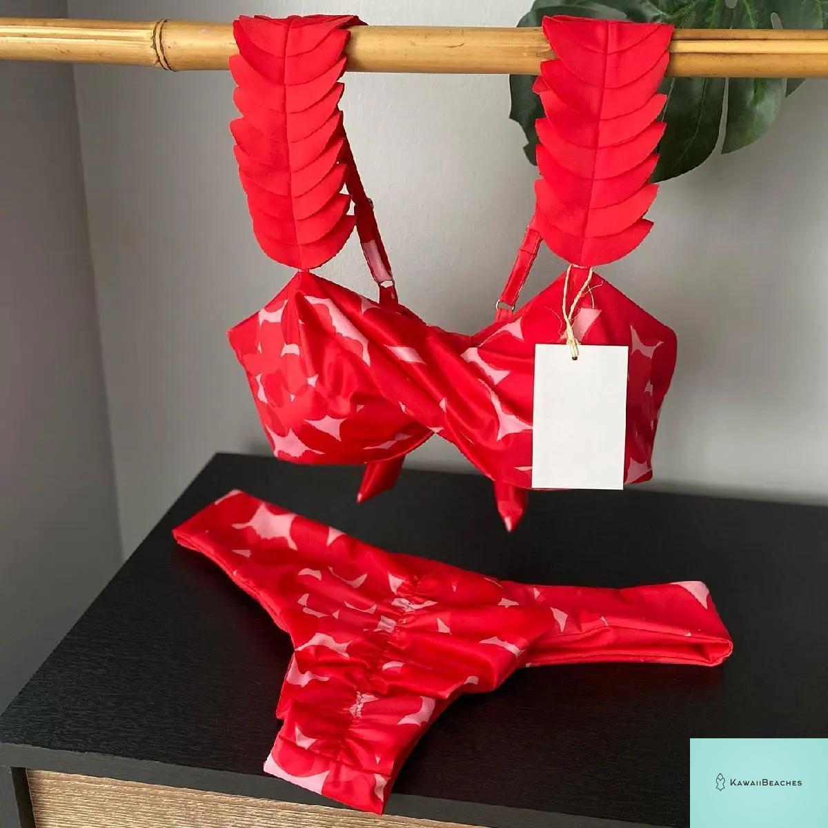 Floral Printed High Waist Bandage Bikini Set