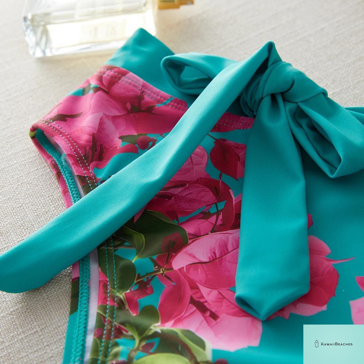 Floral Printed High Waist Bandage Bikini Set