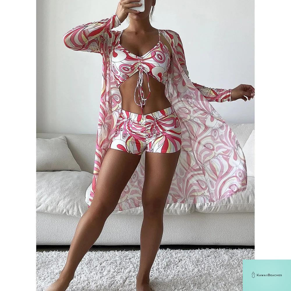 Womens 3 Piece Long Sleeve Swimsuit
