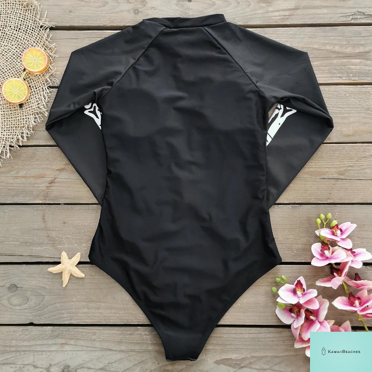 KawaiiBeaches Skeleton Long Sleeve Swimsuit