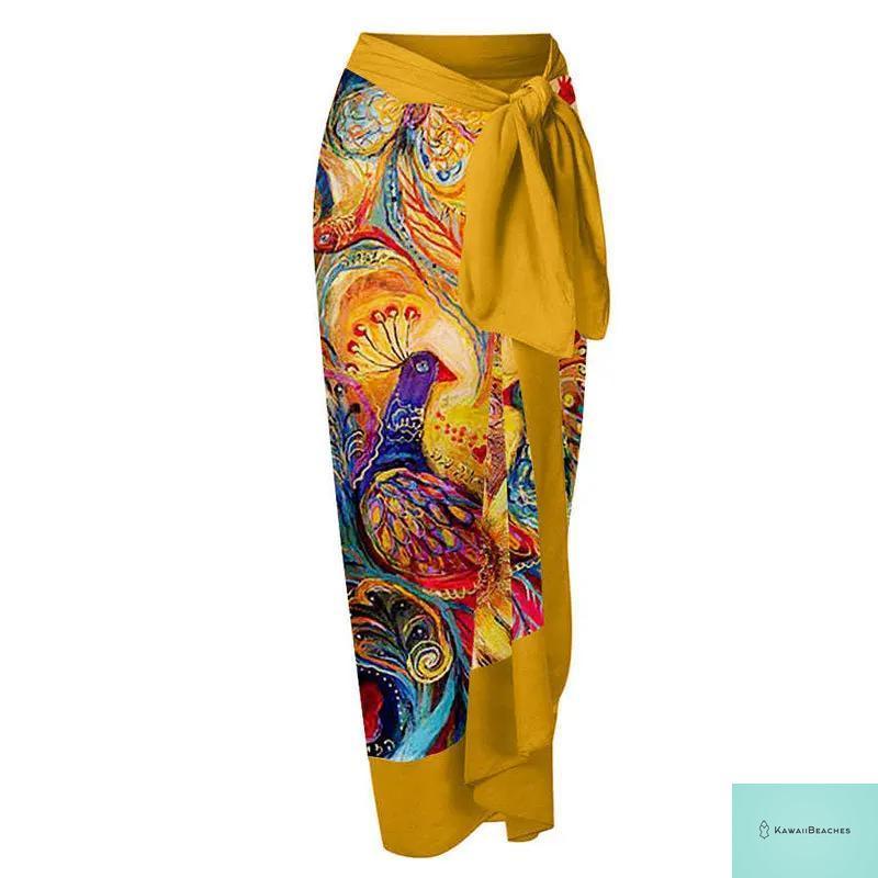 Kawaii Retro Print Beach Dress Cover-Up